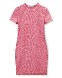 Платье с короткими рукавами и тисненым логотипом, розовый Alexander wang