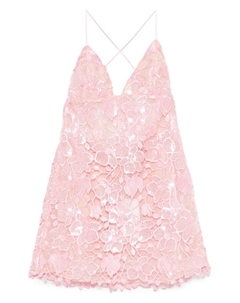 Платье мини с цветочной вышивкой Retrofete, розовый