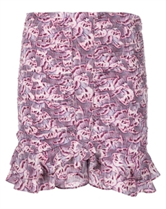 Юбка мини Milendi со сборками, фиолетовый Isabel marant