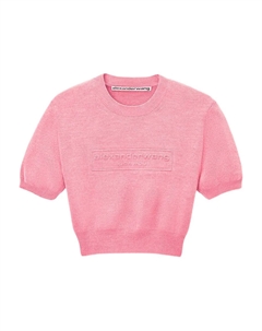 Топ с объемными рукавами и тисненым логотипом, розовый Alexander wang