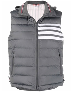 Дутый жилет с полосками 4-Bar, серый Thom browne
