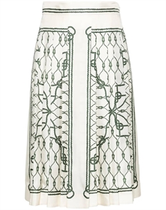 Юбка миди с графичным принтом, нейтральный Tory burch