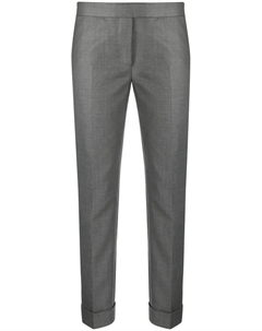 Укороченные шерстяные брюки Super 120s, серый Thom browne
