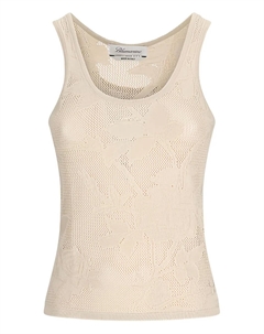 Сетчатый топ с узором, нейтральный Blumarine