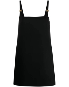 Шерстяное платье мини с логотипом, черный Miu miu