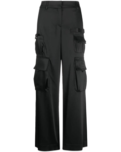 Атласные брюки карго, черный Off-white
