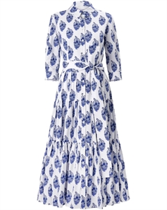 Платье-рубашка с цветочным принтом, белый Carolina herrera