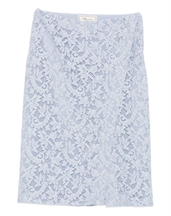 Юбка миди с цветочным кружевом, синий Blumarine