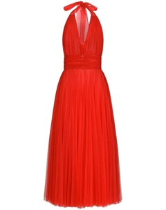 Платье миди с вырезом халтер, красный Dolce&gabbana