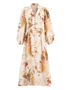 Платье макси с цветочным принтом, нейтральный Zimmermann