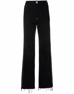 Широкие джинсы с кристаллами, черный Philipp plein