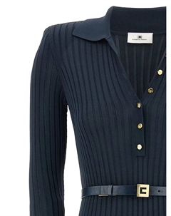 Макси-платье в рубчик, синий Elisabetta franchi