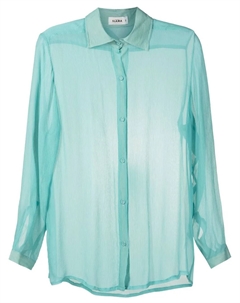 Шелковая рубашка с жатым эффектом, синий Amir slama