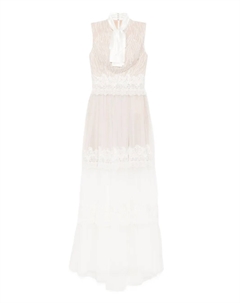 Платье макси с вышивкой, нейтральный Saiid kobeisy