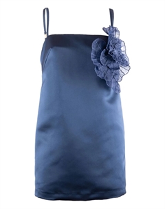 Платье-комбинация с цветочным декором, синий Elisabetta franchi