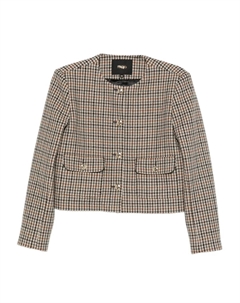Жакет в ломаную клетку, нейтральный Maje