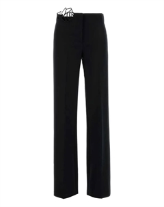 Креповые брюки с кружевом, черный Blumarine