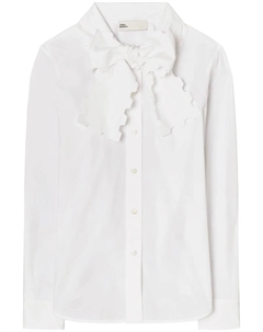 Поплиновая блузка с фестонами, белый Tory burch