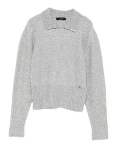 Свитер с декорированным воротником, серый Twinset