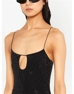 Платье со стразами, черный Miu miu