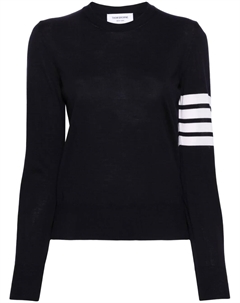 Шерстяной джемпер с полосками 4-Bar, синий Thom browne