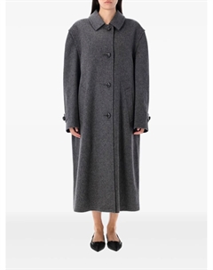 Шерстяное пальто оверсайз, серый Prada