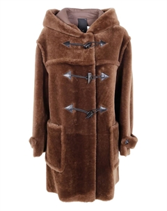 Пальто с капюшоном и застежкой-тогл, коричневый Blancha