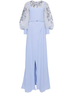 Креповое платье с бисером, синий Saiid kobeisy