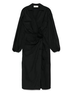 Платье миди с цветочной аппликацией, черный Blumarine