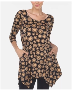 Женский топ-туника с геометрическим принтом в виде кругов, мультиколор White mark