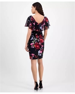 Платье-футляр с накидкой Capelet-Overlay, красный Connected