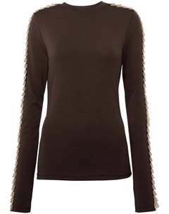 Топ с длинными рукавами и складками, коричневый Jw anderson