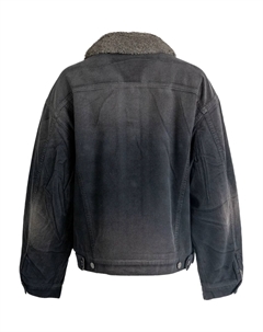 Вельветовая куртка с контрастным воротником, серый Prada