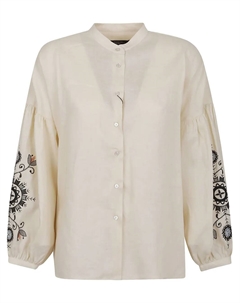 Блузка с декорированными рукавами, нейтральный Weekend max mara