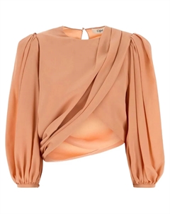 Блузка с драпировкой, оранжевый Chloe