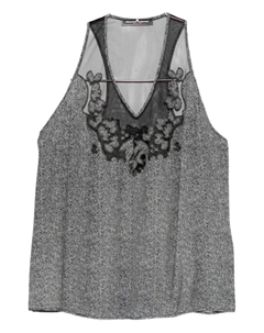 Топ с вышивкой в елочку, серый Ermanno scervino