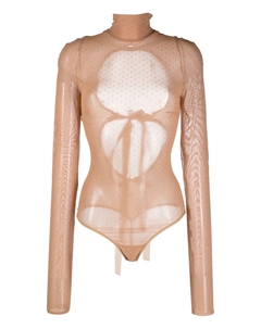 Сетчатый боди, украшенный кристаллами, нейтральный Nensi dojaka