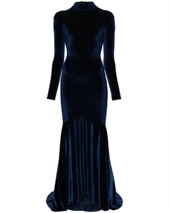 Бархатное платье с высоким воротником, синий Atu body couture