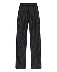 Прямые брюки Lisetta в тонкую полоску со складками, серый Isabel marant