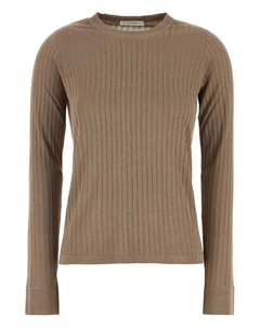 Топ в рубчик с длинными рукавами, нейтральный The row