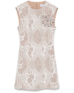 Кружевное платье мини, нейтральный Giuseppe di morabito