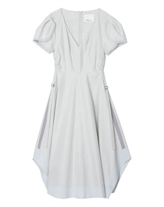 Платье асимметричного кроя с объемными рукавами, нейтральный 3.1 phillip lim