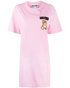 Платье-футболка с аппликацией из тюля, розовый Moschino