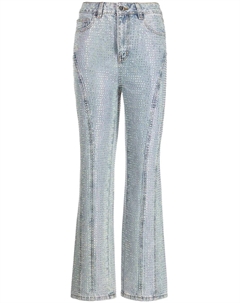 Декорированные джинсы средней посадки, синий Self-portrait