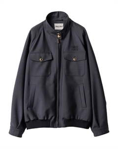 Куртка с вышитым логотипом, серый Miu miu