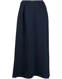 Юбка миди с завышенной талией и складками, синий Yohji yamamoto