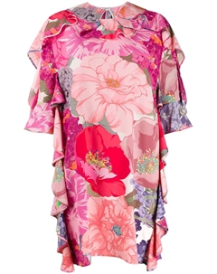 Платье с оборками и цветочным принтом, розовый Valentino garavani