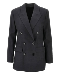 Двубортный клетчатый пиджак, серый Isabel marant