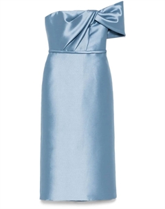 Коктейльное платье с бантом, синий Amsale