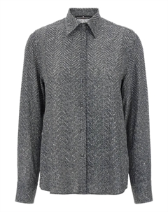 Рубашка с узором «елочка», украшенная стразами, серый Ermanno scervino